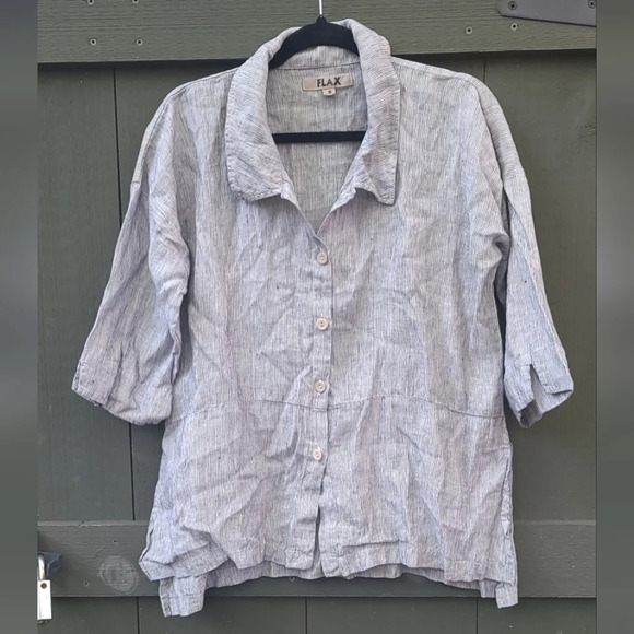 Flax Tops - Flax Pinstripe Button-up